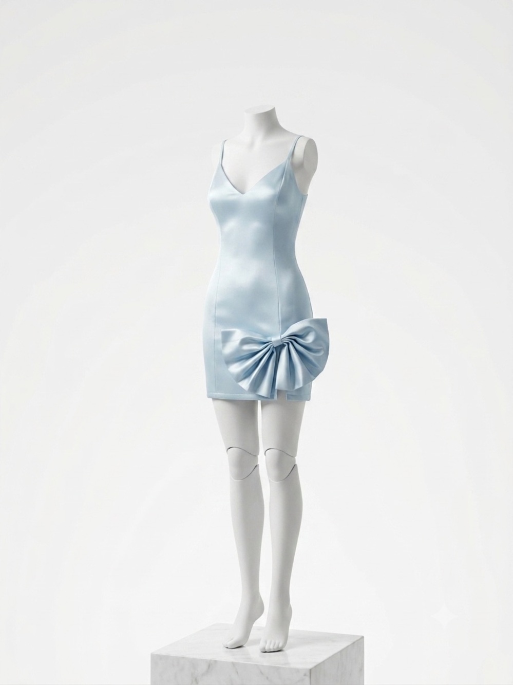PrettyLittleThing Powder Blue ‎ Mini Dress with Side Bow